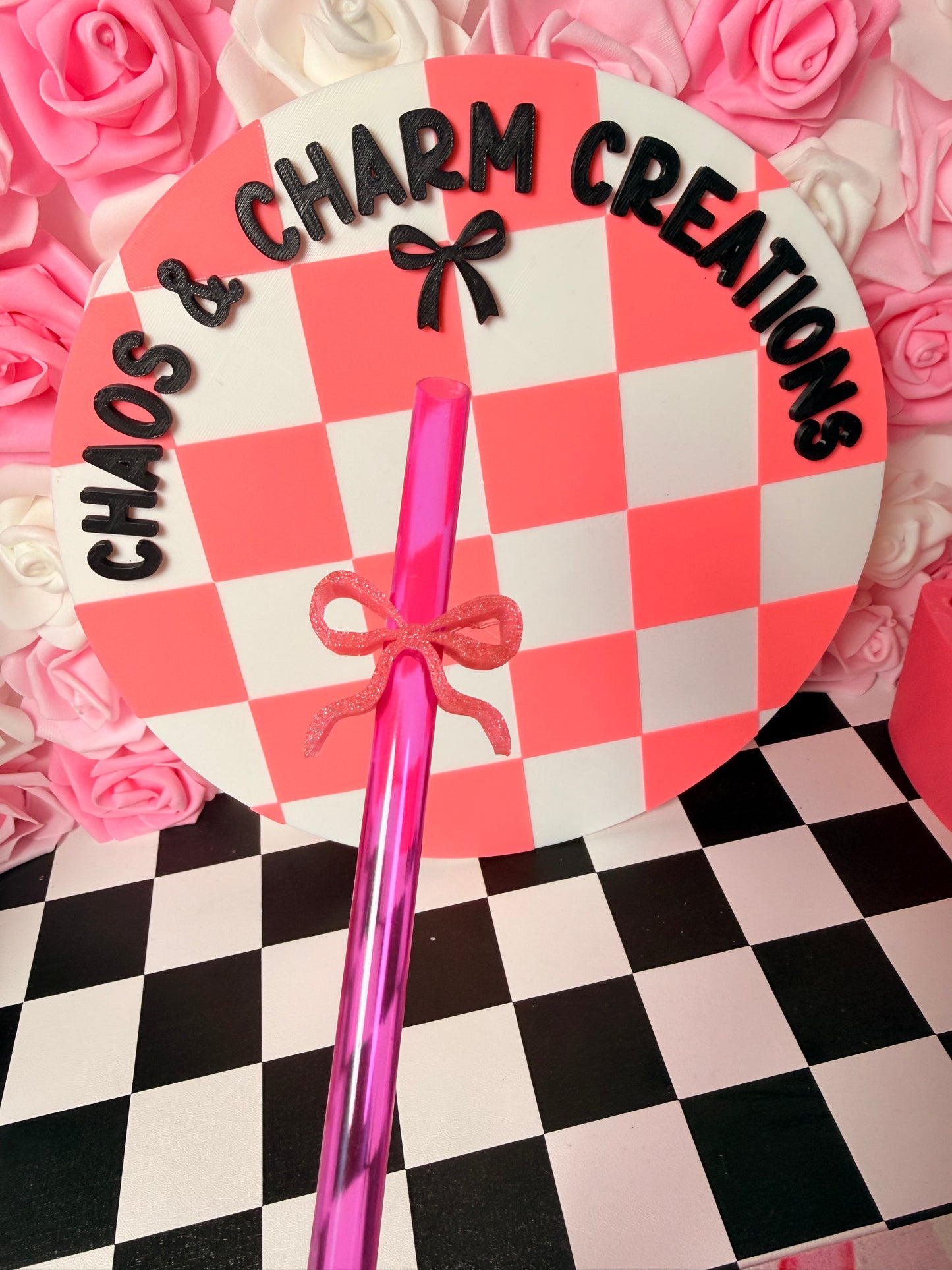 Dainty bow straw topper