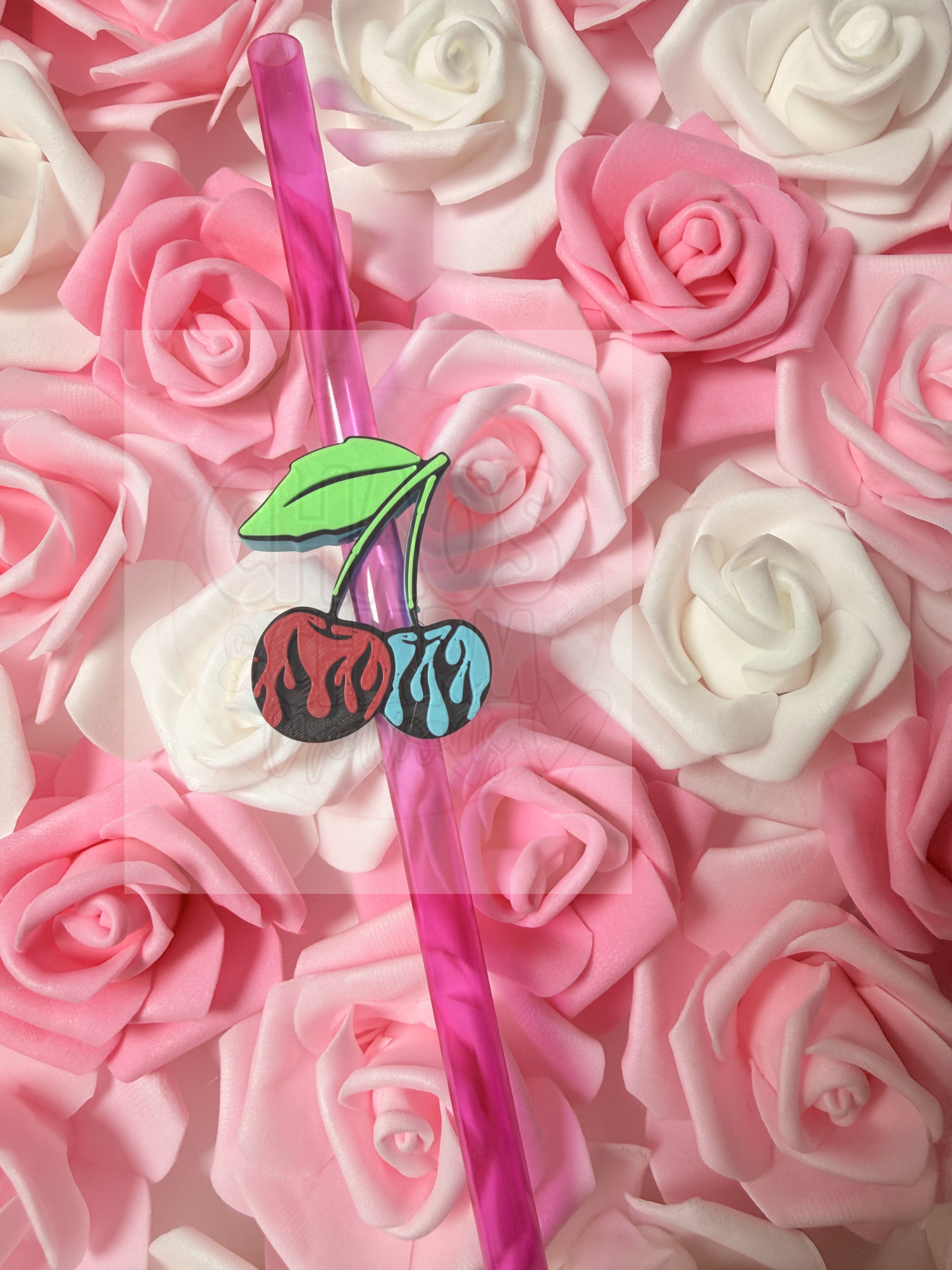 Cherry Drip Straw Topper