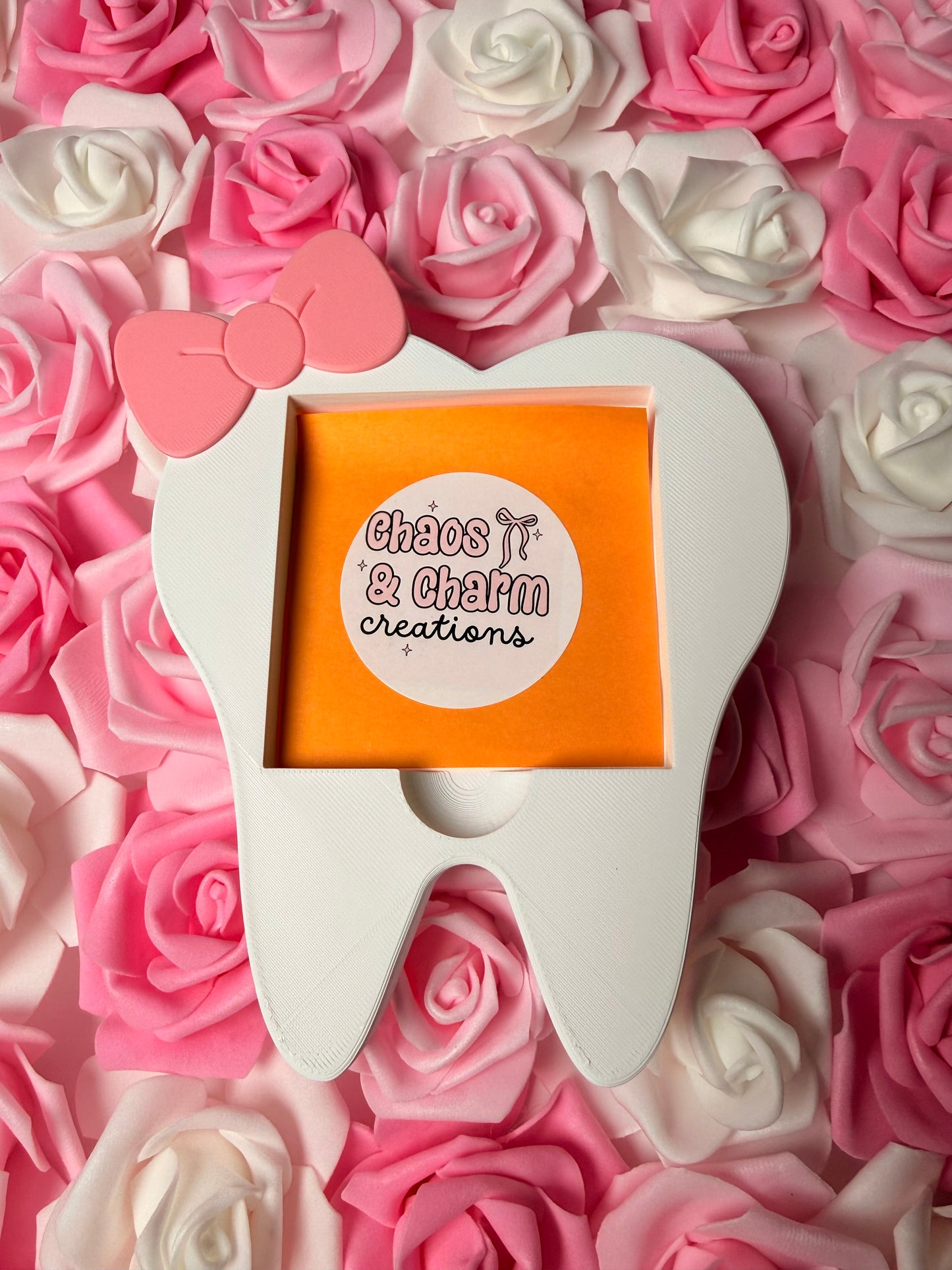 Tooth with bow Post it Holder
