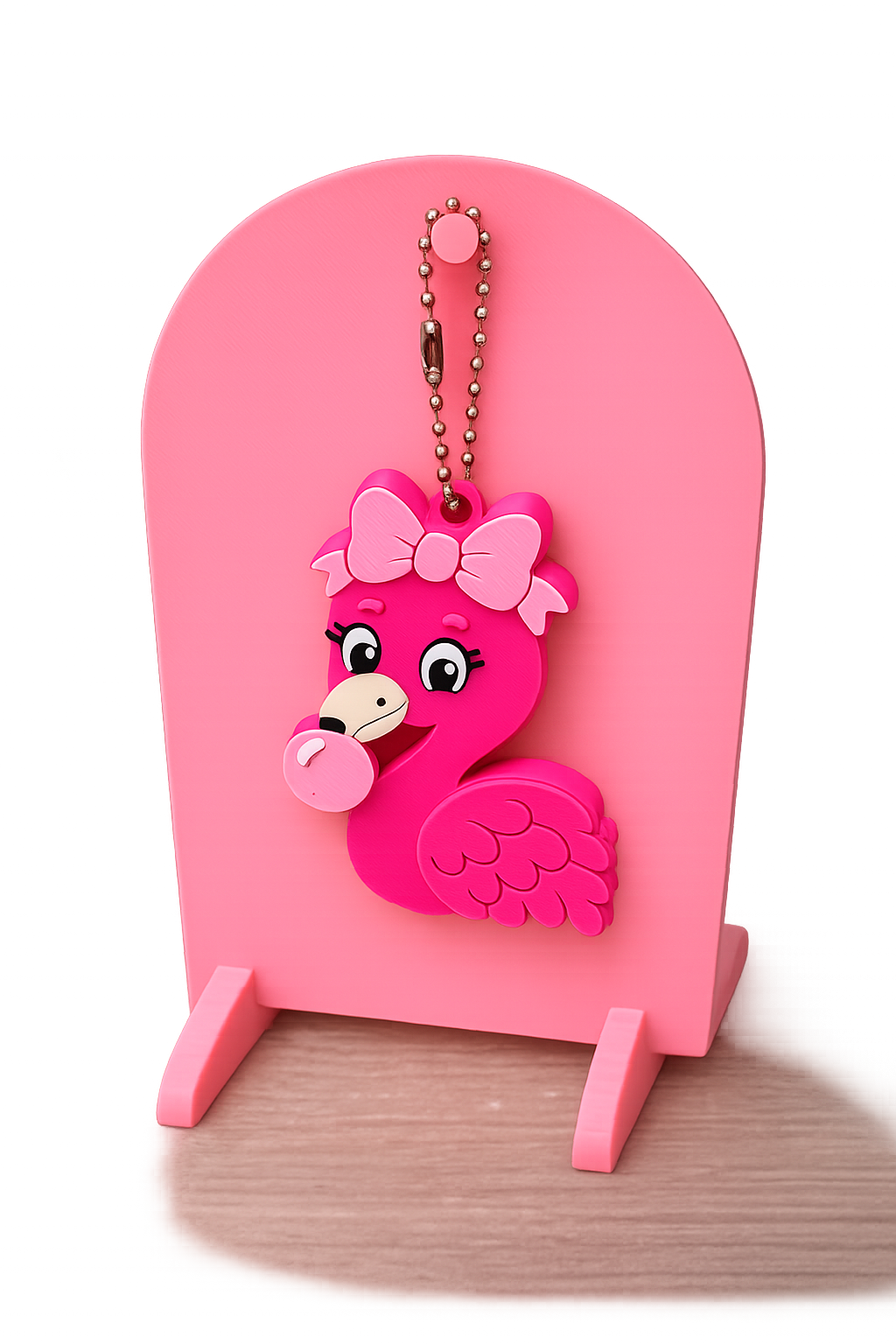 Flamingo with bow can opener