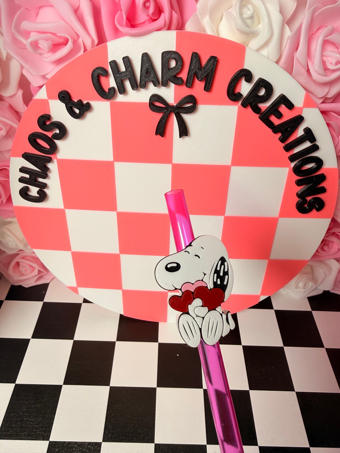 Snoop with Hearts Straw Topper