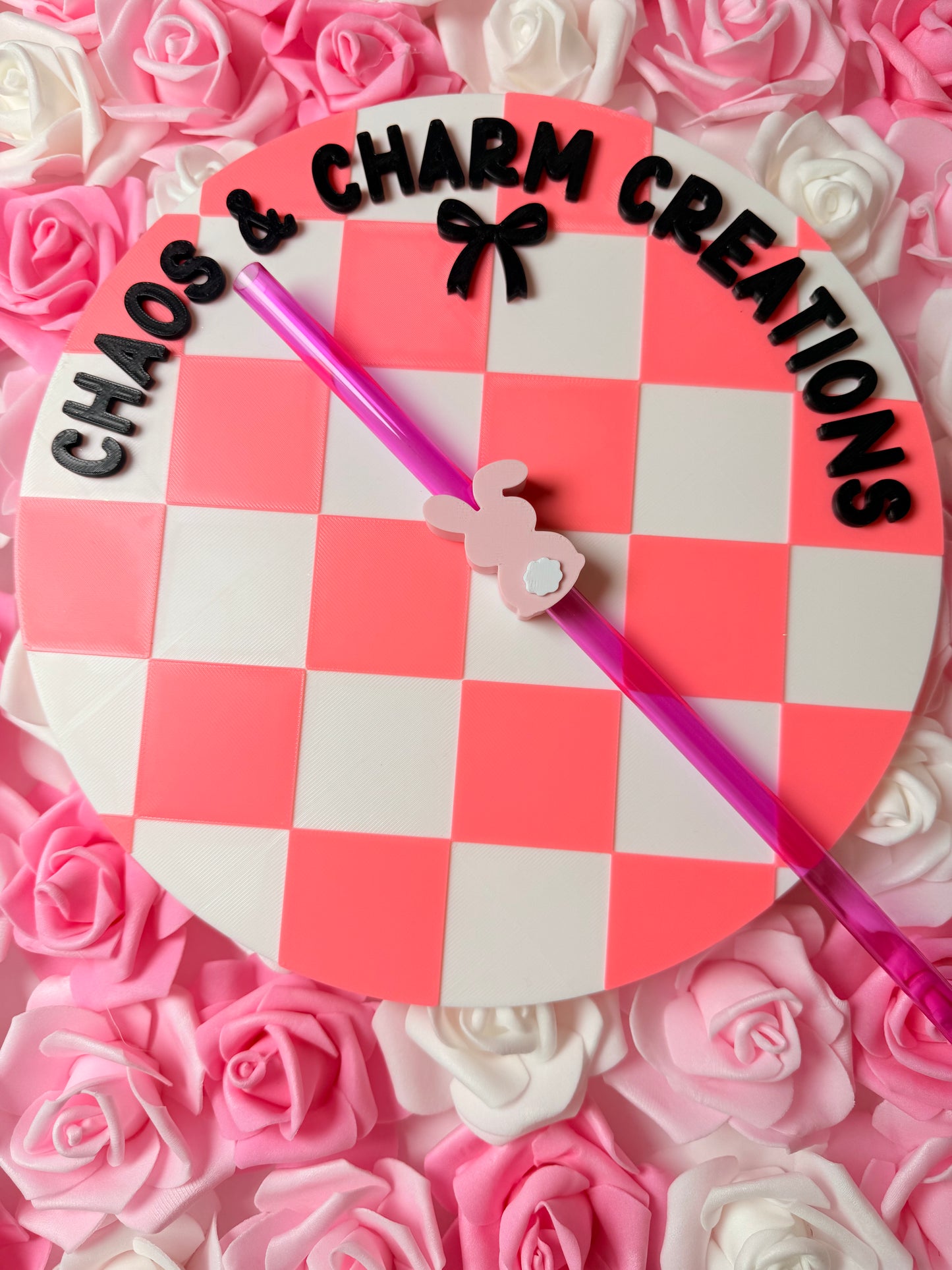 Pink Peep Straw Topper