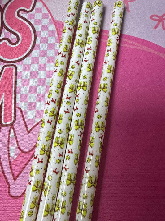 Coquette softball 40 ounce straw