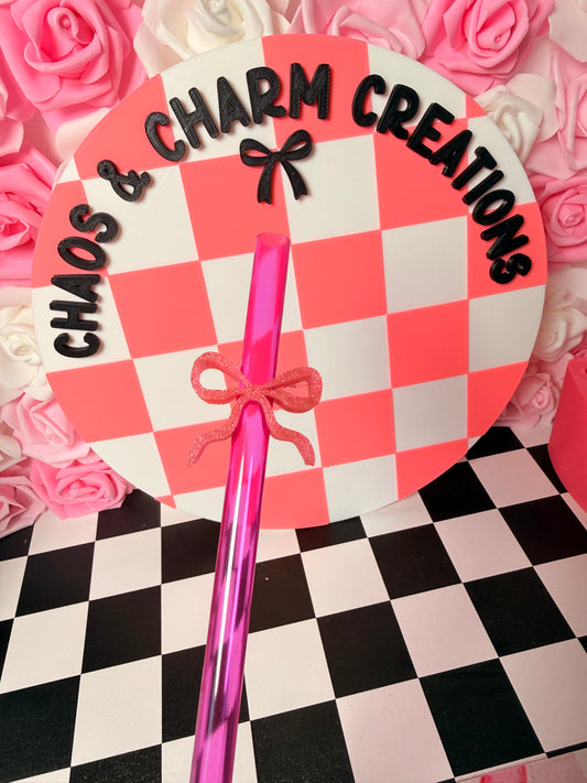 Dainty bow straw topper