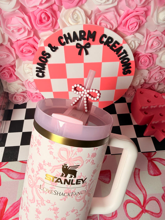 Pearl Bow Straw Topper