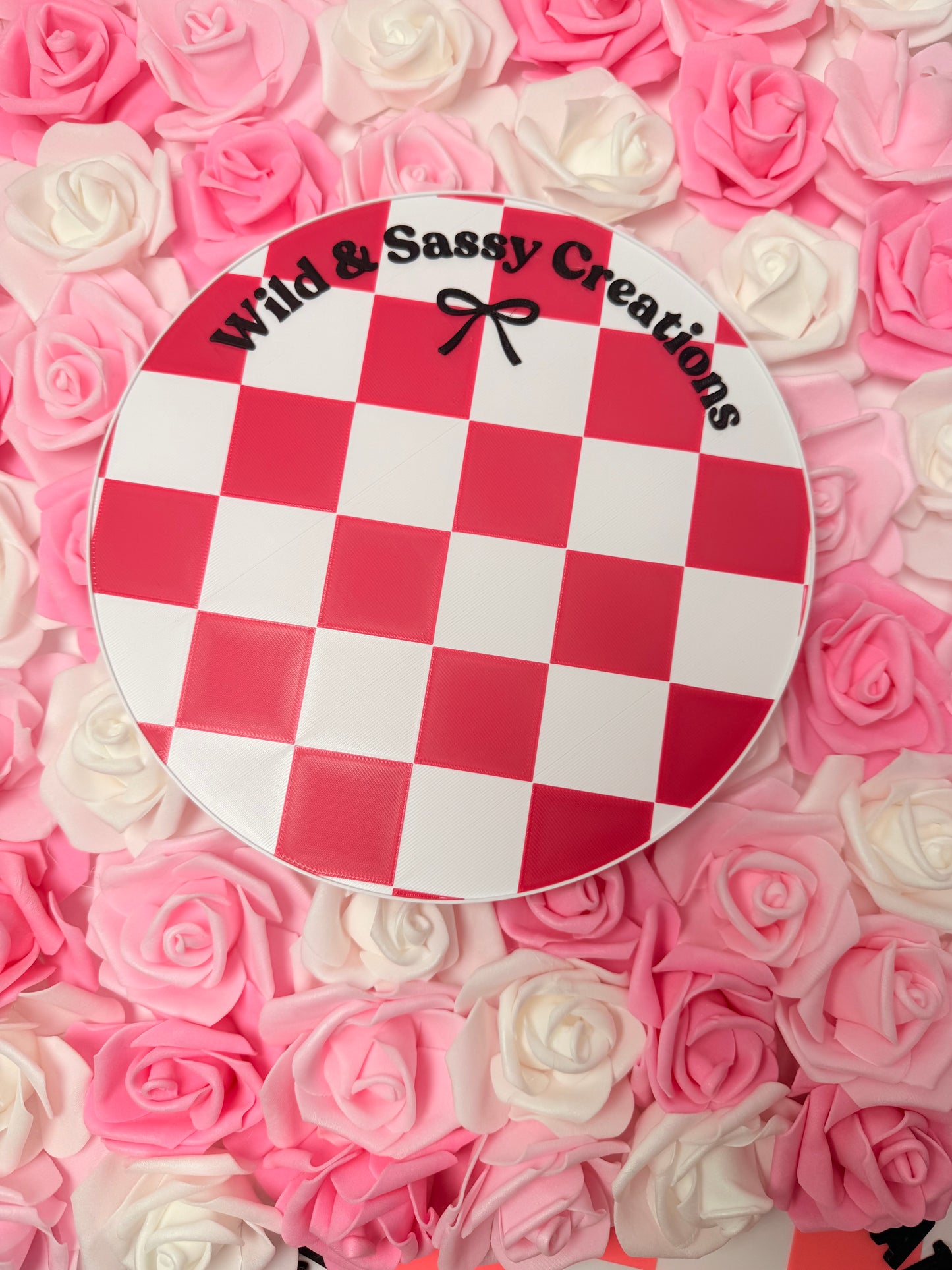 Custom* checkered print business sign