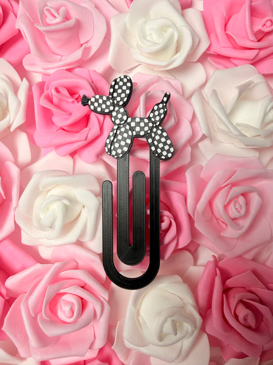 Checkered Balloon Dog Bookmark