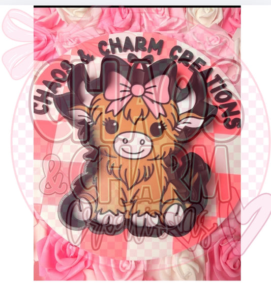 Highland Cow with Bow Tray * EXCLUSIVE