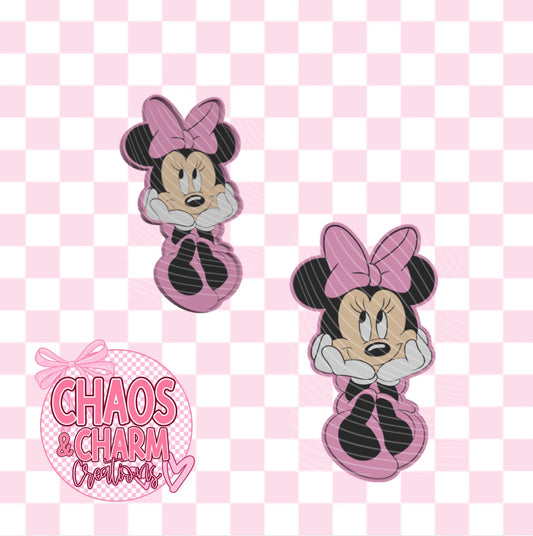Girl Mouse with Bow  Straw Topper
