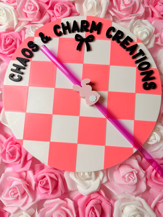 Pink  Peep Straw Topper